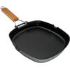 WECOOK! Ecostone Bistecchiera Liscia, Induzione, 24 x 24 cm, Antiaderente ILAG Ecologico senza PFOA, Alluminio Fuso, 5mm di Spessore, Manico in Legno Pieghevole, Vitroceramica, Gas