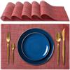 IPEA Tovagliette Americane Rosse 45 x 30 cm per Cena, Pranzo, Colazione - 6 Unità - Ideali per il Natale -Tovaglietta Lavabile, Resistente al Calore, Antimacchia per Tavolo - Rosso