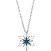 Bellitia Jewelry Collana Pendenti Argento Sterling 925 Donna, Collana Stella da Donna con Ciondolo a Forma di Fiocco di Neve, Regalo di Natale, Colore: Blu