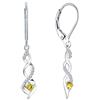 JO WISDOM Orecchini Infinito Twist Argento 925 Donna con AAA Zirconia cubica Novembre Birthstone Colore Citrino