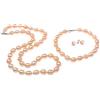 Treasure Bay FAB - Elegante set di gioielli per donne e ragazze con collana, bracciale e orecchini con perle d'acqua dolce a forma di riso da 7-8 mm, 16.5 centimeters, Argento, Perla