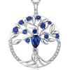 Jiahanzb Collana Albero Della Vita 5A Zirconia Cubica Collana Donna Gioielli, Idee Regalo Festa Della Mamma Regalo Donna per Mamma