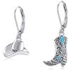 ONEFINITY Cowgirl - Orecchini da cowboy, in argento Sterling 925, colore: turchese