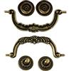 Mgoodoo 2 pomelli vintage per porte di mobili, bronzo anticato, per mobili da cucina, armadi, cassettiere, distanza tra i fori 96 mm