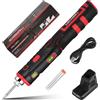 Domisyee Set saldatore a batteria senza fili, LED, 11 W, 1800 mAh, riscaldamento rapido, stagno di saldatura, punte, ideale per principianti e professionisti