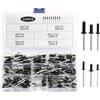Bnnrjia 215 PzRivetti Alluminio, Rivetti Pop, 3,2mm 4mm 5mmRivetti Ciechi in Alluminio, Rivetti a Strappo a Flangia Grande Neri per Metallo, Mobili, Auto, Navi (8/10/12/14/16 mm)