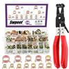 Swpeet 121 fascette stringitubo a molla da 7 a 22 mm con fascia piatta girevole per tubo flessibile del carburante Kit assortimento, pinza per tubo di aspirazione in silicone, morsetto a clip ad aria