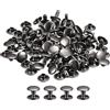 sourcing map Set di 100 rivetti per pelle, 12 x 10 mm, rivetti a doppia testa in metallo, per riparazioni fai da te, borse, cinture, borse, scarpe, colore nero canna di fucile