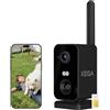 Xega 4G Portatile Telecamera con SIM da Esterno/Interno,10000mAh Batteria Videocamera Senza WiFi,180°Pan,PIR Rilevamento Umano,Visione Notturna a Colori,Audio Bidirezionale,RV/Campeggio/Viaggio