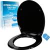 TPSOJJY Tavoletta copriwater per WC con abbassamento automatico, di alta qualità e stabile, antibatterica, con funzione Quick Release, facile da montare, stabile fino a 250 kg (forma ovale)