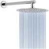 Voolan Soffione Doccia Voolan Rain con Braccio di Estensione, Soffioni a Pioggia in Acciaio Inossidabile, Soffione Doccia 25cm Rotondo ad Alto Flusso (Braccio Doccia 38cm)
