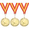 PATIKIL 2 Ping Pong Medaglie, 3pz Ping Pong Premio Medaglie Oro Medaglia con Nastro Rosso Giallo per Giochi Sport Competizioni