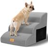 Thihome Scala per cani di piccola taglia, 3 gradini, scala per animali domestici, impermeabile, spugna rimovibile, con rivestimento lavabile per letto
