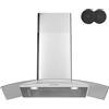 SOONYE Cappa aspirante a baldacchino da 60 cm, cappe camino in vetro curvo, filtri a carbone inclusi, cappa da cucina con illuminazione a LED