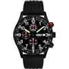 ASTROAVIA Orologio da polso da uomo, cronografo, al quarzo, cinturino in silicone, nero, N31BK6, Nero , cinghia