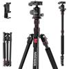 NEEWER BASICS Treppiede Monopiede per Fotocamera, 180cm Cavalletto da Viaggio Portatile in Alluminio per Telefono DSLR con Testa Sfera 360° Porta Cellulare Compatibile con iPhone per Foto Video, TP15