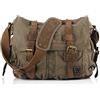 Sechunk Borsa messenger vintage in pelle militare per computer portatile
