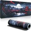 Yimomoyi Tappetino per mouse XXL da gioco, 800 x 300 mm, motivo anime giapponese, motivo fiori di ciliegio, antiscivolo, con superficie impermeabile, per PC/laptop, ottimizzato per giochi e lavoro d'ufficio (A