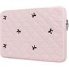 BAAGOAZ Custodia per Laptop 13-14 Pollici, Borsa Sleeve Protettiva con Fiocchi Ricamati, Compatibile con 13-14 MacBook/Chromebook/PC Notebook/Computer Portatile, Rosa