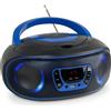 Denver Radio Bluetooth Casa Stereo Portatile con Lettore CD Audio USB MP3 Boombox Radio FM Portatile Lettore CD Stereo con Casse Integrate per Bambini e Casa Compatto - Denver TCL-212BTBU