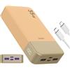 JUOVI J2651 Power Bank 35W 20000mAh USB C In & Out Power Bank, pacco batteria con QC3.0+PD3.0 35W ad alta velocità di ricarica per auricolari Bluetooth, telefono cellulare, tablet (Arancione)