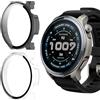 Vanrain Cover per Amazfit Balance 2, 2 Pezzi Custodia Protezione Totale Ultra Sottile Cover Rigida per PC Schermo con Pellicola Vetro, Transparent+Nero