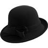 MESU Cappello da donna vintage in feltro anni '20 cloche a bombetta, Cammello, Taglia unica
