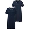 Ulla Popken Camicia da Notte da Donna, Blu Notte, 64 IT/66 IT