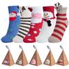CZMAO 5 Paia Calzini da Babbo Natale, Calzinis di Natales, Motivo di Natala Caldo Calziniz di Cotone Festivi, Calzinid dia Natali Animal Pattern Cartoon