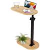 MIUUIPI Tavolino Divano Laterale Forma C in Bambù,Ttavolino Salotto Regolabile in Altezza (42-82 cm), Comodino Piccolo, Divano, Soggiorno, Camera da Letto, Bagno