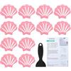 PATIKIL Adesivi Antiscivolo per Vasca 3.54x2.76 Pollici, 12Pz Adesivi Antiscivolo per Pavimento Doccia con Decalcomanie Adesive Raschietto per Vasca Doccia Pavimento Scalinata, Rosa