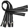 Aerzetix - C61476 - Set di 3 Cerniere Lampo separabili 75cm - con tiretto Decorativo - Colore: Nero e Argento - cursore e Cerniera in plastica