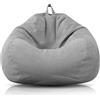 RANJIMA Pouf per bambini e adulti, 100 x 120 cm, sacco per adulti, grande da gioco, XL, con rivestimento non imbottitura, per interni ed esterni (grigio scuro)