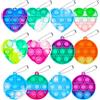Smilcloud Set di 12 mini portachiavi pop bolla fidget in silicone sensory toy mini pop pop push cintura popit portachiavi per adulti e bambini (colore casuale)