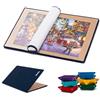 Tektalk Tavola per puzzle pieghevole con 6 vassoi per ordinare i colori, tappetino portatile con copertura antipolvere per riporre puzzle, superficie antiscivolo, fino a 1500 pezzi, cachi