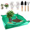 kayqbonke Tappetino da giardino impermeabile, 100 x 100 cm, con attrezzi da giardino, a prova di perdite, pieghevole, in polietilene, per vaso, piante grasse, piantine