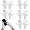 TIESOME 5 paia di guanti bianchi sottili in cotone senza dita, colore bianco, per la notte, senza dita, per mani asciutte, per dormire, touchscreen, trattamento della pelle spa