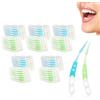 Ferizzia 120 Pezzi Scovolini Dentali, Silicone Morbido Scovolini Interdentali, Design Curvo Spazzolino Interdentale, per L'Igiene Dentale Mantenimento Della Salute Orale(Verde, Blu)