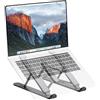 PureMounts Supporto per notebook regolabile in altezza, pieghevole ed ergonomico per l'ufficio, 6 angoli di visualizzazione regolabili, supporto per laptop cuscinetti antiscivolo, nero
