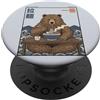 Retro Japan Aesthetic & Anime Foodie Gea Zuppa di noodle giapponese Ukiyo-e Art Number One Ramen Bear PopSockets PopGrip Adesivo