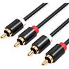 Watio Wave Cavo audio - Cavo stereo 2xRCA/M a 2xRCA/M, lunghezza 1,5 m, colore nero, ideale per connessioni audio di alta qualità. *