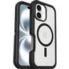 OtterBox Cover per iPhone 16 Defender Series XT Clear MagSafe, Resistente a Shock, Cover Ultra Robusta, Testata 7X vs Le Norme Anti Caduta Mil-Std 810G, Trasparente/Nero, Senza Retail Package