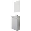 trendteam smart living - Champ - Set di mobili da bagno compatto (WBU + lavabo + specchio) - Bianco - 40 x 60 x 21/39 x 60 x 2 cm - Resistente ai graffi