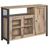 VASAGLE Credenza, Mobile da Cucina, Mobile Contenitore, con 3 Ante, per Soggiorno, Cucina, Sala da Pranzo, 33 x 110 x 75 cm, Stile Country, Marrone Cammello e Nero Inchiostro LSC096B50