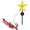 Avilia Puntale per Albero di Natale con Stella e Slitta Rotante - Ideale per Rendere Uniche le Decorazioni del tuo Albero di Natale con Illuminazione LED Interna - Resistente e Durevole 51x29x8cm