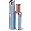EVIEY Depilatore per viso da donna, come visto in TV, rasoio elettrico per viso, labbra, peluria di pesca con luce (blu)