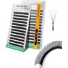 NAGARAKU Narrow 4D W Ciglia Finte Prefabbricate Volume Naturale Soffici Compatte A Lunga Tenuta Spesse Leggere Comode Pre-Formate A Ventaglio Weave Strette W Lash Cluster Nero Opaco (0.07mm D 11mm)