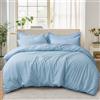 Tifschlaf Set di biancheria da letto singolo, in morbida microfibra spazzolata, con chiusura a cerniera, colore celeste, copripiumino con 1 federa, azzurro (135 x 200 cm)