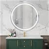 Simusi 80cm Specchio Bagno Rotondo con Luce LED， Rotondo Specchio da Parete Antideflagrante con Luminosità Regolabile，3 Colori Luce， IP44 impermeabile, vetro temperato