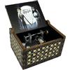 Youtang CorpseBride, Carillon con manovella inciso a mano, custodia in legno nero antico, regalo per occasioni speciali (con manovella, nero)